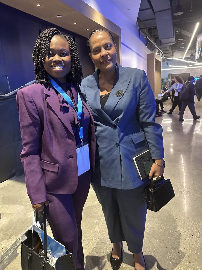 An image of Dorcas Buzigire George with the Honourable Angellah Kairuki, Minister of Communication and ICT of Tanzania at the United Nations in New York.