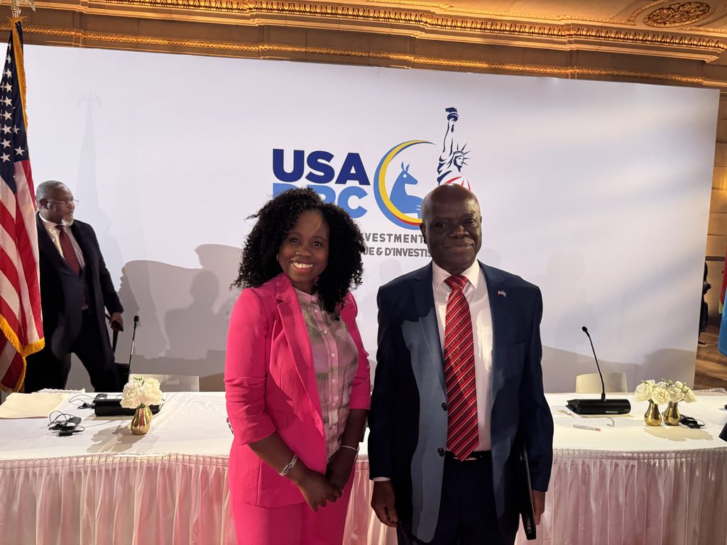 An image of Dorcas at the USA-DRC Critical Minerals Investment Forum in Washington, DC.